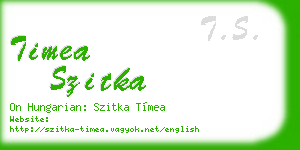 timea szitka business card